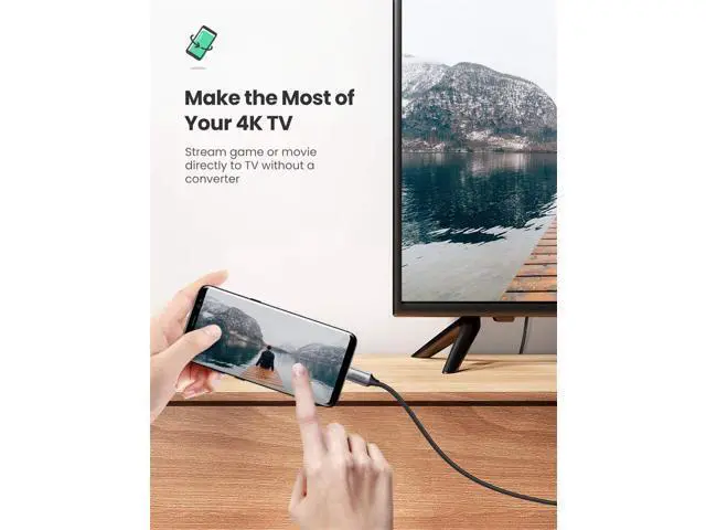 Alt view image 3 of 7 - UGREEN USB C to HDMI Cable (4K@60Hz) 10FT, Type C to HDMI Adapter Thunderbolt 4/3 to HDMI for Home Office Compatible with iPhone 17 Pro Max, MacBook Pro Air iPad Pro, XPS, Galaxy S25, Steam Deck
