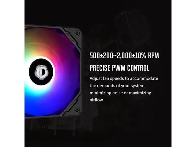 Alt view image 6 of 7 - ID-COOLING NO-12015-XT-ARGB Case Fan 15mm Thickness PWM Fan ARGB Lighting for Radiator/CPU Cooler/Computer Case