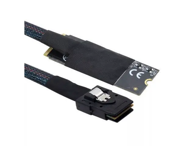 Alt view image 2 of 5 - Vszerda M.2(M-Key NVMe 2260 Size) to Mini SAS SFF-8087 Server High Speed Cable 100CM