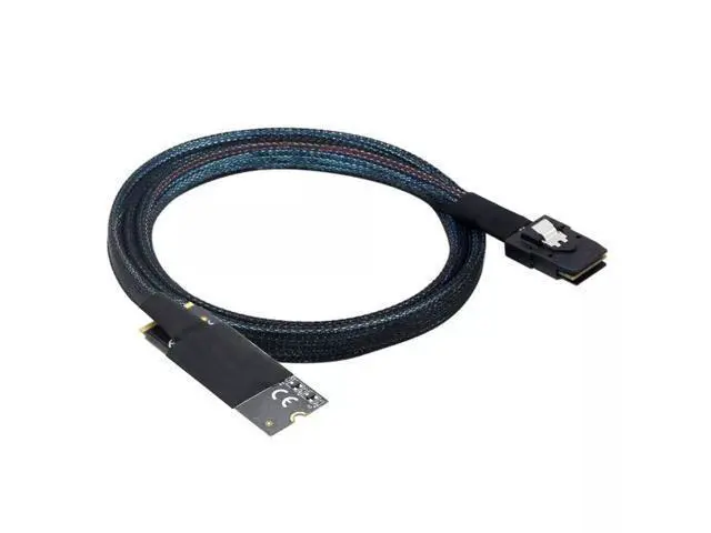 Alt view image 4 of 5 - Vszerda M.2(M-Key NVMe 2260 Size) to Mini SAS SFF-8087 Server High Speed Cable 100CM