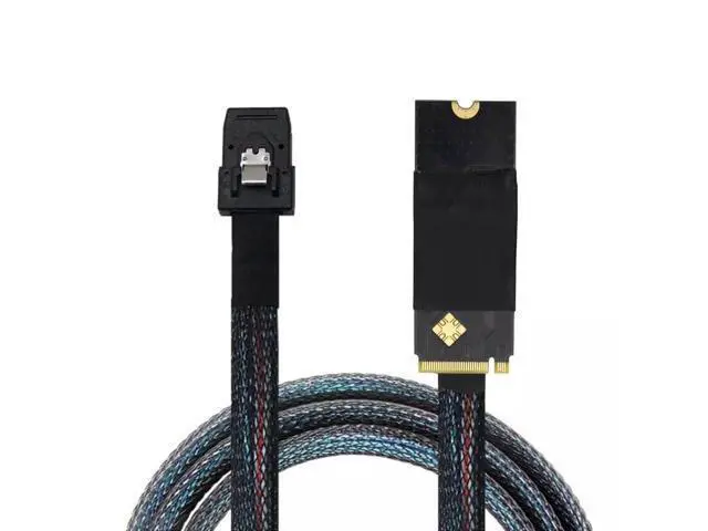 Alt view image 5 of 5 - Vszerda M.2(M-Key NVMe 2260 Size) to Mini SAS SFF-8087 Server High Speed Cable 100CM