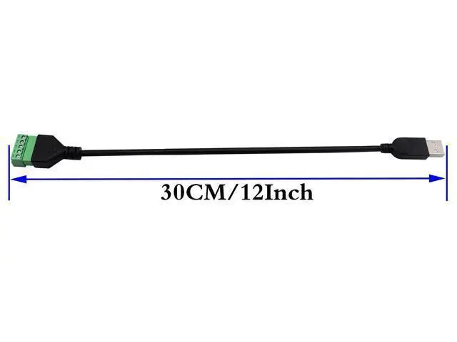Alt view image 2 of 7 - Vszerda USB 2.0 A Screw Terminal Block Connector Cable USB 2.0 A Male Plug to 5 Pin/Way Female Bolt Screw with Shield terminals Pluggable Type Adapter Connector Converter Cable30CM/2Packs(Male)