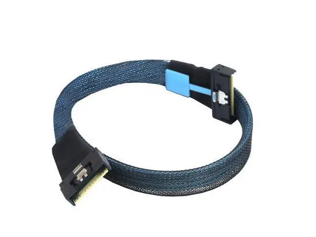 Alt view image 2 of 6 - Vszerda PCI-E 5.0 Mini Cool Edge IO MCIO 74Pin to All Inclusive inserimento SFF-8654 8i 74Pin Slimline SAS 4.0 24 Gbps Extension Cable (0.5m)