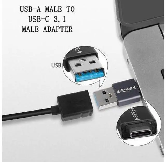 Alt view image 3 of 7 - Vszerda 5Pcs USB 3.1 Male to USB C Male Adapter USB A to USB C Connector 10Gbps, Support OTG Data Synchronization for Smartphone Laptop Tablet Power Bank