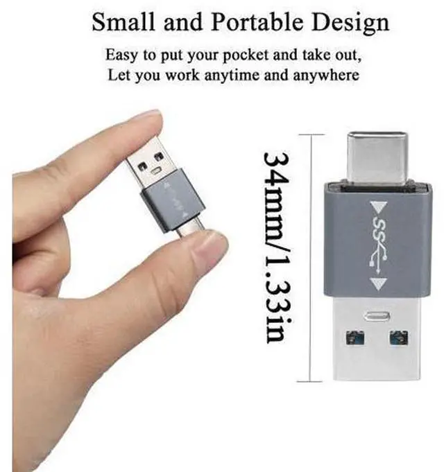 Alt view image 7 of 7 - Vszerda 5Pcs USB 3.1 Male to USB C Male Adapter USB A to USB C Connector 10Gbps, Support OTG Data Synchronization for Smartphone Laptop Tablet Power Bank