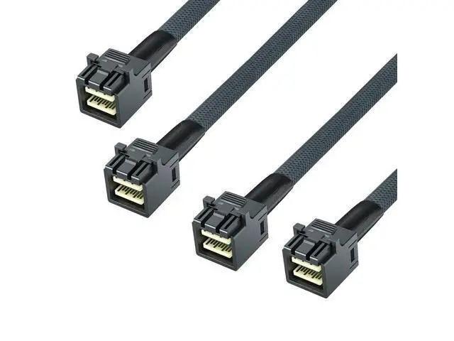 Main image of Vszerda SFF-8643 to SFF-8643 12G Internal Mini SAS HD Cable, with Sideband, for NVMe Backplane/RAID Card, Hot-Swap & SATA Compatibility, 100-Ohm, 0.5-m(1.6ft), 2 Pack