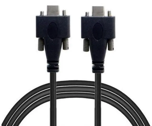 Alt view image 2 of 7 - Vszerda 3.0m USB 3.1 Type-C Dual M2 Screws Locking to Locking USB-C 10Gbps Data Cable Panel Mount Type (300cm)