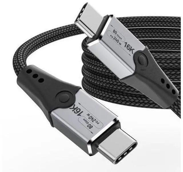 Main image of Vszerda 5FT USB-C to USB-C Monitor Cable - 80 Gbps Data Transfer, Supports 16K/Dual8K HD Display, 240W Charging, Compatible with Thunderbolt 5/4/3
