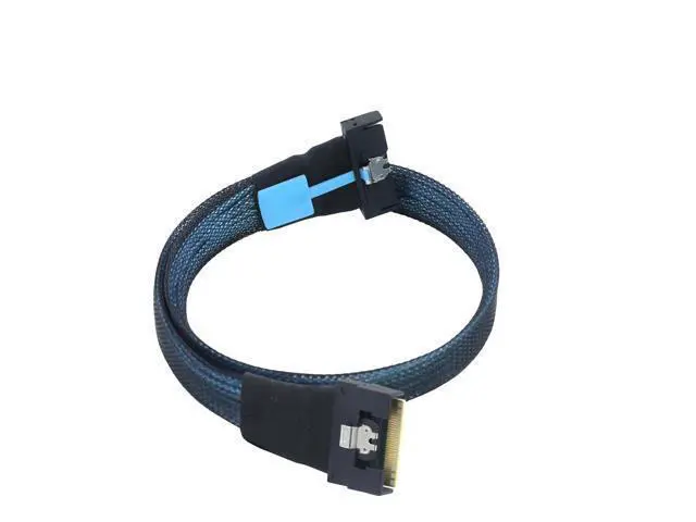 Alt view image 4 of 6 - Vszerda PCI-E 5.0 Mini Cool Edge IO MCIO 74Pin to All Inclusive inserimento SFF-8654 8i 74Pin Slimline SAS 4.0 24 Gbps Extension Cable (0.5m)