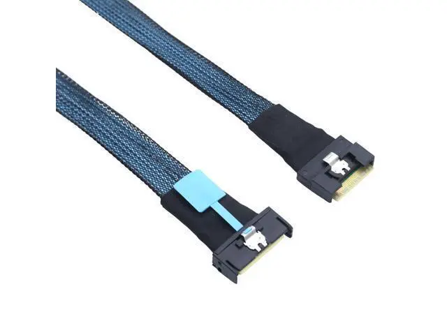 Alt view image 5 of 6 - Vszerda PCI-E 5.0 Mini Cool Edge IO MCIO 74Pin to All Inclusive inserimento SFF-8654 8i 74Pin Slimline SAS 4.0 24 Gbps Extension Cable (0.5m)