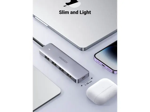 Alt view image 5 of 7 - UGREEN USB C Hub - 4 Port USB 3.0 Powered Splitter for Laptops, MacBooks, iPads, Chromebooks, iPhones, Galaxy S23 & More, 2FT