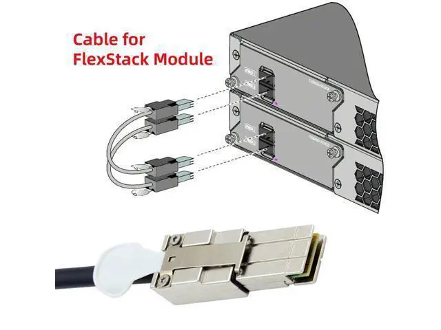 Alt view image 4 of 7 - Vszerda 20Gbps 40Gbps CAB-STK-E-0.5M FlexStack Stacking Cable Compatible for Catalyst 2960S 2960X 2960XR Networking Switch