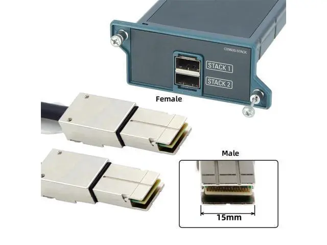 Alt view image 7 of 7 - Vszerda 20Gbps 40Gbps CAB-STK-E-0.5M FlexStack Stacking Cable Compatible for Catalyst 2960S 2960X 2960XR Networking Switch