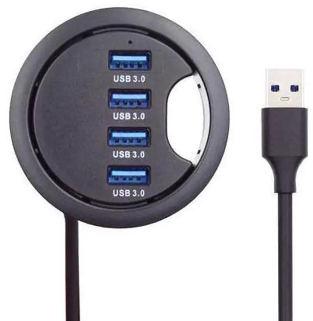 Main image of Vszerda USB 3.0 Hub Splitter, 4 Port USB Multiport Expander 60mm Desk Grommet Dock Station Interface for PC Desk Desktop