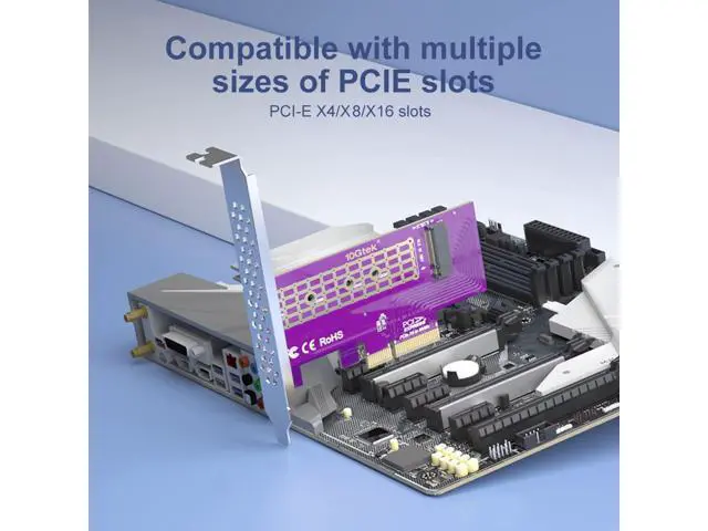 Alt view image 4 of 7 - Vszerda Dual-Port M.2 PCIe 3.0 x4 Adapter (M+B Key) | NVMe/AHCI/SATA SSD Support | 2230-2280 Sizing | Backward Compatible with PCIe 1.0/2.0