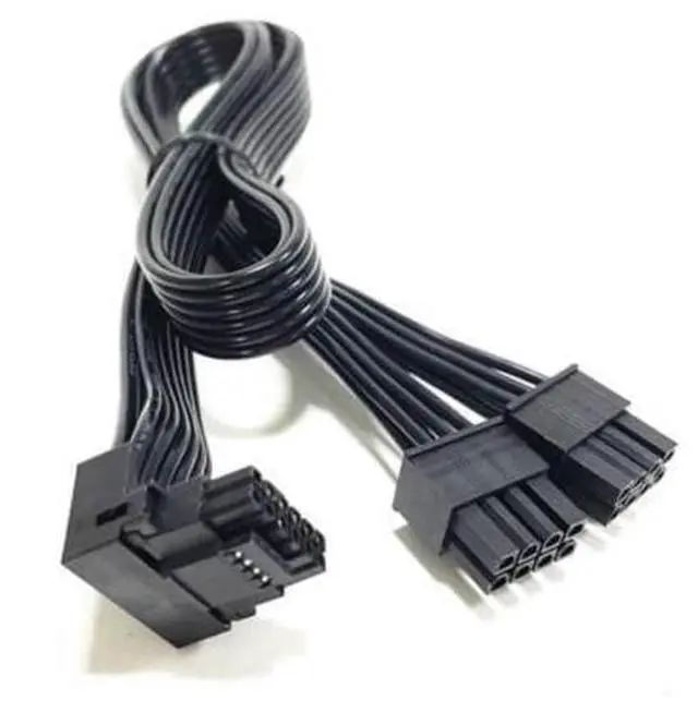 Alt view image 2 of 5 - Vszerda Angled 12VHPWR 600W PCIe 5.0 Dual 8 Pin to 16 Pin 12+4 Pin Power Cable for RTX 4090 4080 3090TI 4070Ti Graphics Card GPU, ONLY for C orsair Power Supply (Type A)