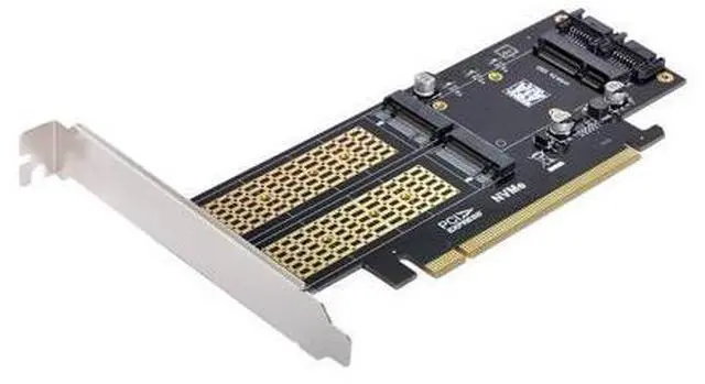 Alt view image 3 of 7 - Vszerda PCI Express PCI-E 3.0 & Dual SATA to NGFF NVME MSATA M-Key B/M-Key SSD Card Adapter 3in1