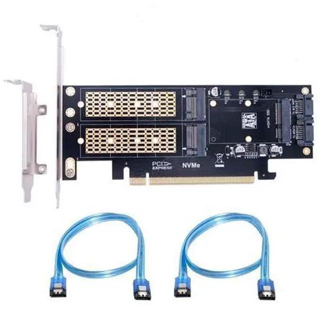 Alt view image 4 of 7 - Vszerda PCI Express PCI-E 3.0 & Dual SATA to NGFF NVME MSATA M-Key B/M-Key SSD Card Adapter 3in1