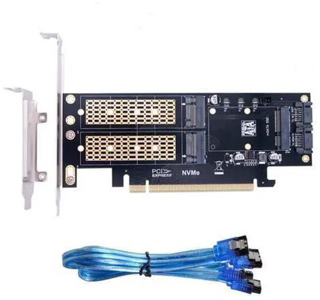 Alt view image 6 of 7 - Vszerda PCI Express PCI-E 3.0 & Dual SATA to NGFF NVME MSATA M-Key B/M-Key SSD Card Adapter 3in1