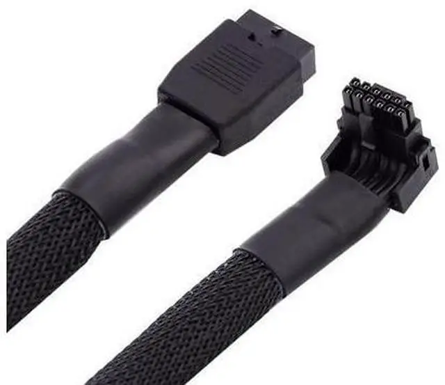 Main image of Vszerda Male to Female Up Angled 90 Degree Extension 12VHPWR ATX3.0 PCI-E 5.0 Power Modular Cable for 3080 3090TI PSU 16Pin 12+4P Graphics Card 17cm
