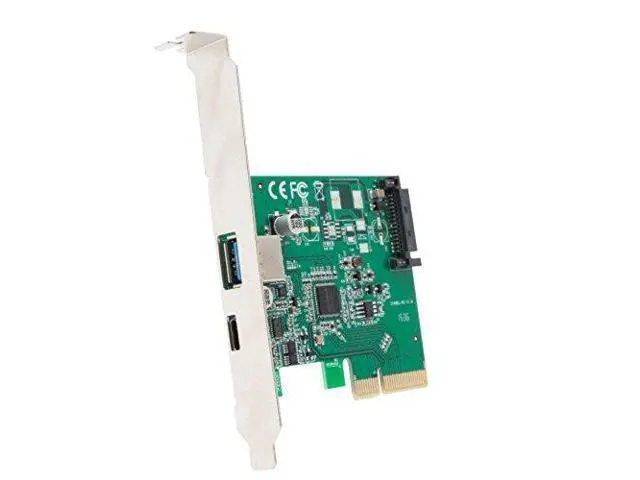 Alt view image 2 of 2 - Vszerda USB 3.1 Gen II 10Gbps 2-Port Full-Duplex Controller X4 Slot Card Type-C and Type-A Ports Components Other SI-PEX20189