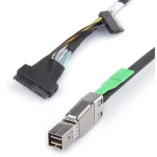 Main image of Vszerda SFF-8644 to U.2 SFF-8639 NVMe SSD Cable, 12Gbps SAS 3.0 with 15-Pin SATA Power, External Mini SAS HD to Internal U.2 Adapter for Data Center/Server, 100-Ohm, 1m/3.3ft