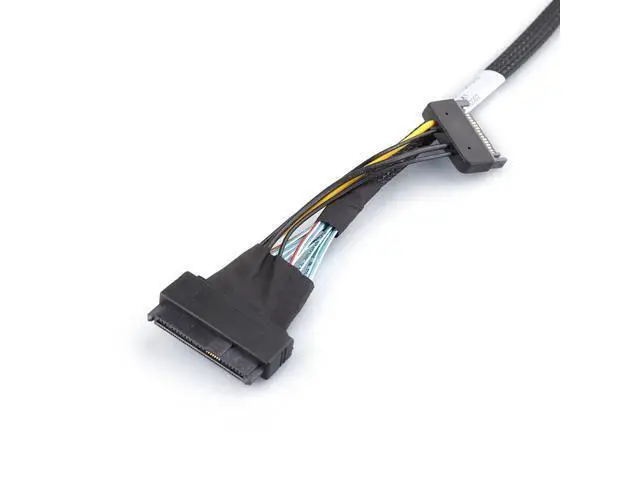 Alt view image 2 of 7 - Vszerda SFF-8644 to U.2 SFF-8639 NVMe SSD Cable, 12Gbps SAS 3.0 with 15-Pin SATA Power, External Mini SAS HD to Internal U.2 Adapter for Data Center/Server, 100-Ohm, 1m/3.3ft