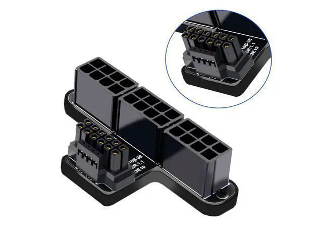 Alt view image 3 of 7 - Vszerda ATX3.0 GPU PCI-E 5.0 Connector, 90 Degree Up Angled 12V HPWR Power Modular to Three ATX 8P Adapter for 4080 5090TI 12+4P Graphics Card