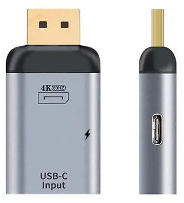 Alt view image 4 of 7 - Vszerda USB-C Type C Female Source to Displayport DP Sink HDTV & PD Power Adapter 4K 60hz 1080p for Phone & Laptop