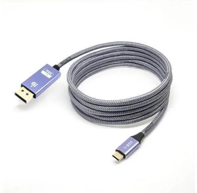 Alt view image 2 of 6 - Vszerda High Definition USB C to DisplayPort Cable 1.4 8K Cord 60Hz UHD 4K for Video Streaming & Gaming Gray Wire Compatible with MacBook Pro/Air Samsung S22/23 Series 2.0 M / 6.5 Feet