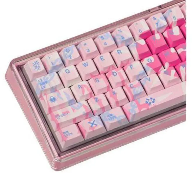 Main image of Vszerda PBT Keycaps - Cherry Profile Custom Keycaps, 144 Keys, Dye-Sublimation, Bleeding Love Theme Keyboard Keycap Set for Mechanical Keyboard, Keycaps for 60 Percent (Bleeding Love)