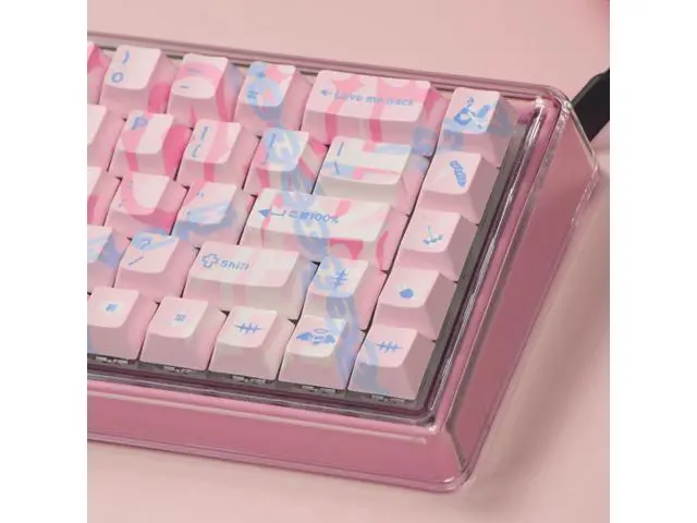 Alt view image 6 of 7 - Vszerda PBT Keycaps - Cherry Profile Custom Keycaps, 144 Keys, Dye-Sublimation, Bleeding Love Theme Keyboard Keycap Set for Mechanical Keyboard, Keycaps for 60 Percent (Bleeding Love)