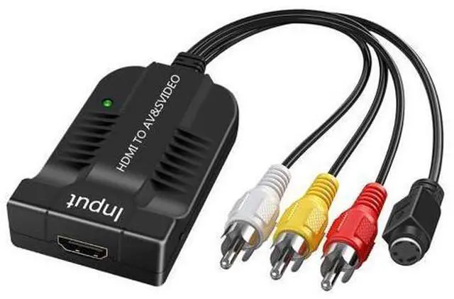 Main image of Vszerda 1080p HDMI to Male AV/S Video Adapter S-Video,HDMI2AV+S CVBS Video Converter, HDMI to Male AV&S Video RCA HDMI2AV Converter 1080P HD Video Converter Box High Definition Multimedia