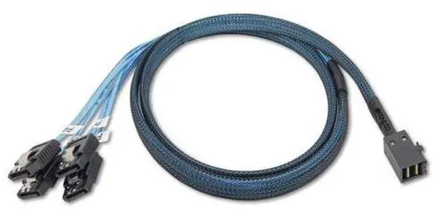Alt view image 3 of 10 - Vszerda Internal HD Mini SAS Cable SFF-8643 to 4 SATA Digital Black Cord (1 Cable, 1 M / 3.2 Feet)