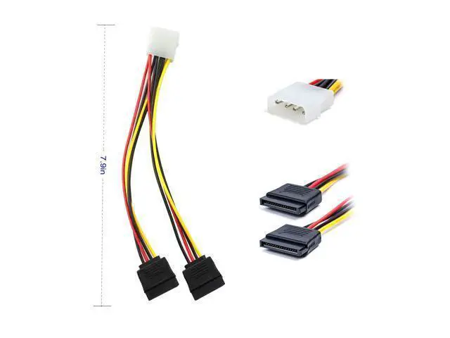 Alt view image 5 of 7 - Vszerda SATA Data Cable & 15 Pin Power Splitter Cable (4 Pack) - 6.0 Gbps High-Speed Data Transfer, Compatible with SATA Hard Drives, SSDs, Optical Drives - All-in-One Storage Expansion Cable Kit