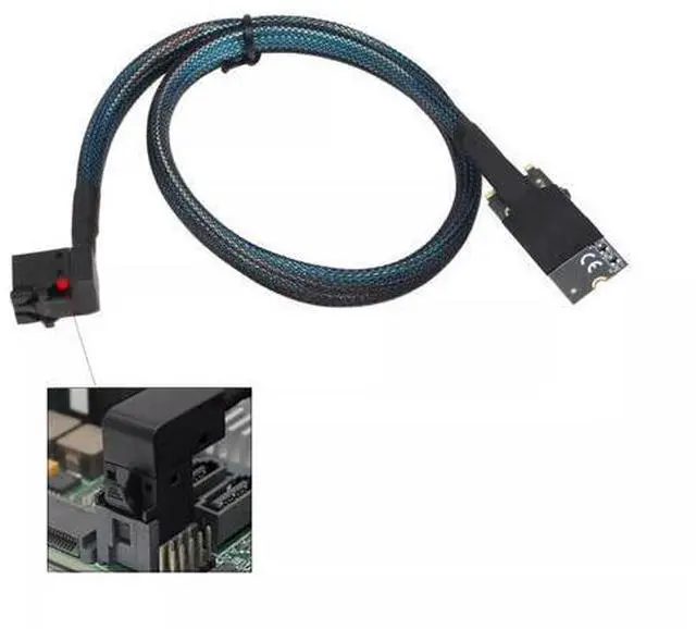Main image of Vszerda M.2(M-Key) NVME SFF-8643 to 90 Degree SAS SFF-8643 Server Connection Cable 50CM