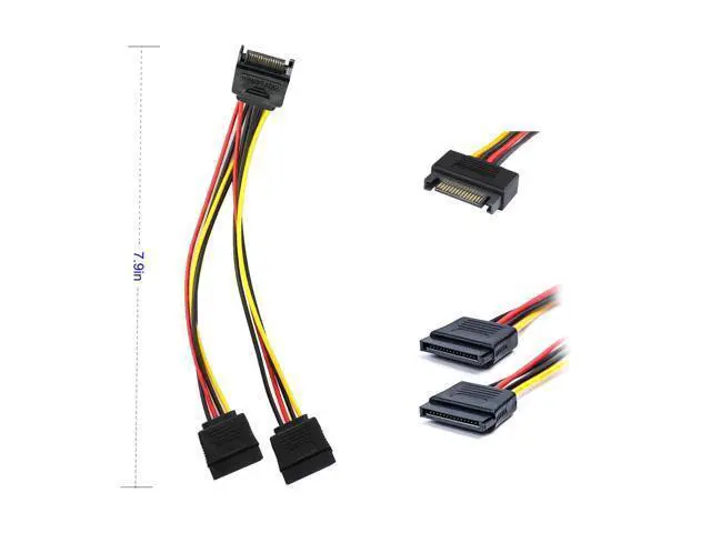 Alt view image 6 of 7 - Vszerda SATA Data Cable & 15 Pin Power Splitter Cable (4 Pack) - 6.0 Gbps High-Speed Data Transfer, Compatible with SATA Hard Drives, SSDs, Optical Drives - All-in-One Storage Expansion Cable Kit