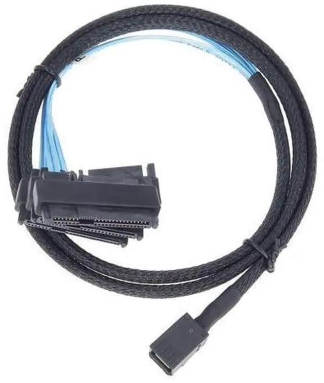 Alt view image 2 of 14 - Vszerda Mini SAS to SAS Cable Breakout Internal Fan-Out HD SFF-8643 to SFF-8482 29Pin with Sata Power for Raid Controller to HDD 1M Length