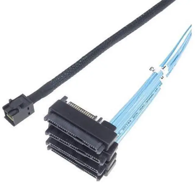 Alt view image 6 of 14 - Vszerda Mini SAS to SAS Cable Breakout Internal Fan-Out HD SFF-8643 to SFF-8482 29Pin with Sata Power for Raid Controller to HDD 1M Length