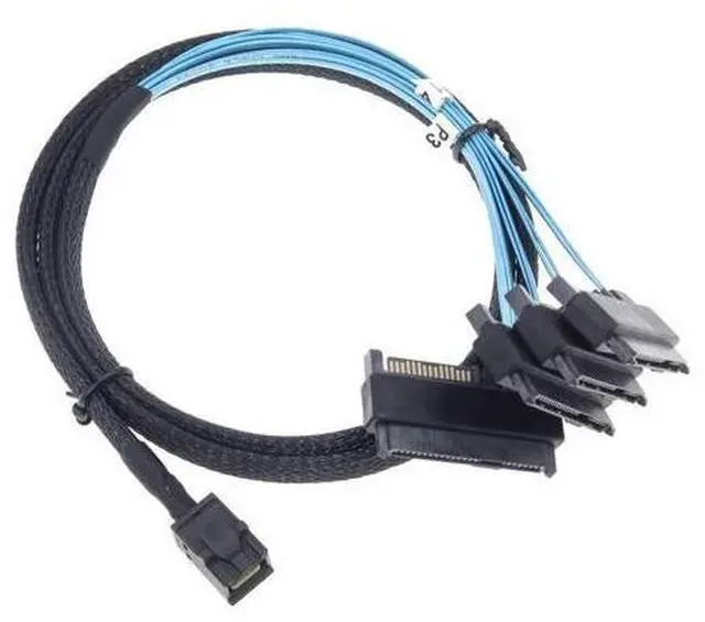 Alt view image 3 of 14 - Vszerda Mini SAS to SAS Cable Breakout Internal Fan-Out HD SFF-8643 to SFF-8482 29Pin with Sata Power for Raid Controller to HDD 1M Length