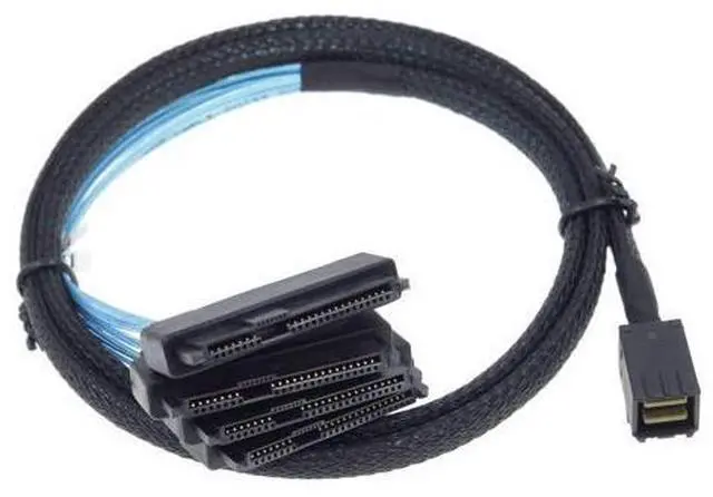 Alt view image 5 of 14 - Vszerda Mini SAS to SAS Cable Breakout Internal Fan-Out HD SFF-8643 to SFF-8482 29Pin with Sata Power for Raid Controller to HDD 1M Length