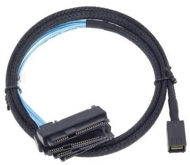 Alt view image 4 of 14 - Vszerda Mini SAS to SAS Cable Breakout Internal Fan-Out HD SFF-8643 to SFF-8482 29Pin with Sata Power for Raid Controller to HDD 1M Length