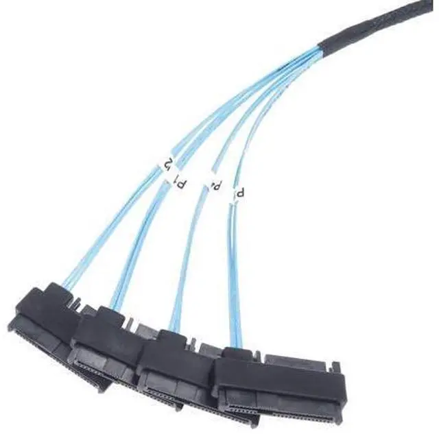 Alt view image 7 of 14 - Vszerda Mini SAS to SAS Cable Breakout Internal Fan-Out HD SFF-8643 to SFF-8482 29Pin with Sata Power for Raid Controller to HDD 1M Length