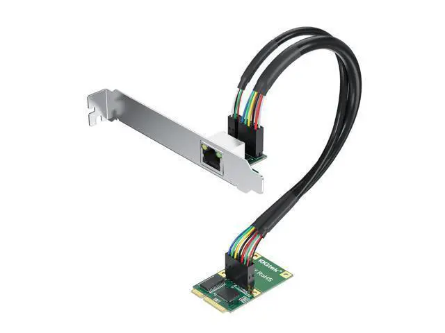 Alt view image 3 of 7 - Vszerda Mini PCIe Gigabit Ethernet Network Card, Single RJ45 Port, 1G NIC Compare to Intel I210AT, with LED Light, 30-cm Cable Length, Mini Pice Interface, not for M.2