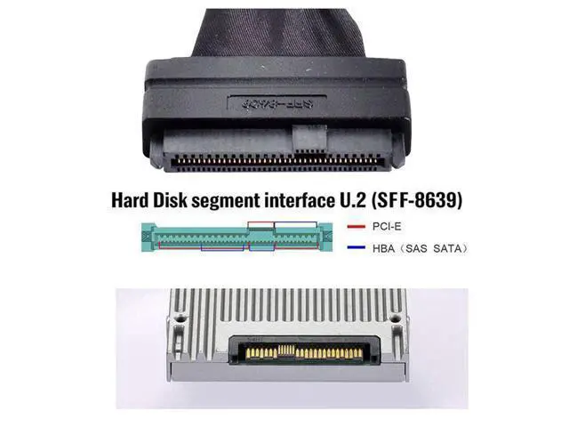 Alt view image 7 of 7 - Vszerda SFF-8611 Oculink Host to U.2 U.3 SFF-8639 NVME PCIe PCI-Express SSD Cable for Mainboard SSD