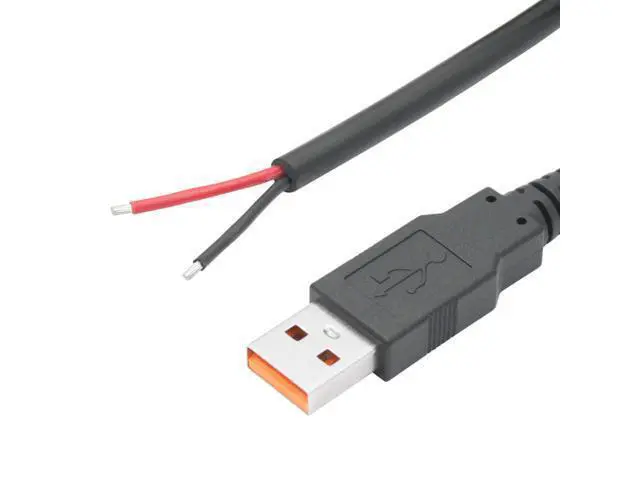 Alt view image 2 of 7 - Vszerda 4Pcs USB A Male to 2 Pin Bare Wire 11inch, 18AWG 5V/6A 2 Pin Pigtail Open End Power Cord, for USB Equipment Installed or Replace Repair DIY Cable