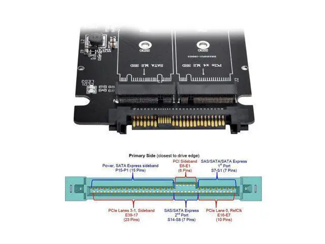 Alt view image 7 of 7 - Vszerda SFF-8639 NVME U.2 to Combo M.2 M-Key SATA PCIe SSD Adapter for Mainboard Compatible with SSD 750 p3600 p3700