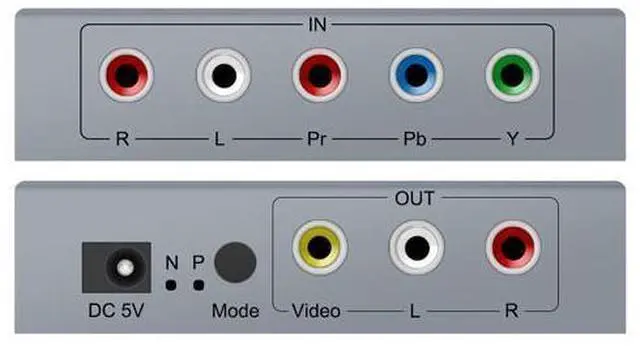 Alt view image 3 of 5 - Vszerda Component to AV Adapter, YPbPr to CVBC Converter + R/L, Supports 1080P Video Audio, for DVD PSP to HDTV Monitor