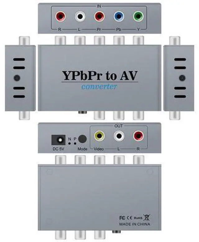 Alt view image 4 of 5 - Vszerda Component to AV Adapter, YPbPr to CVBC Converter + R/L, Supports 1080P Video Audio, for DVD PSP to HDTV Monitor