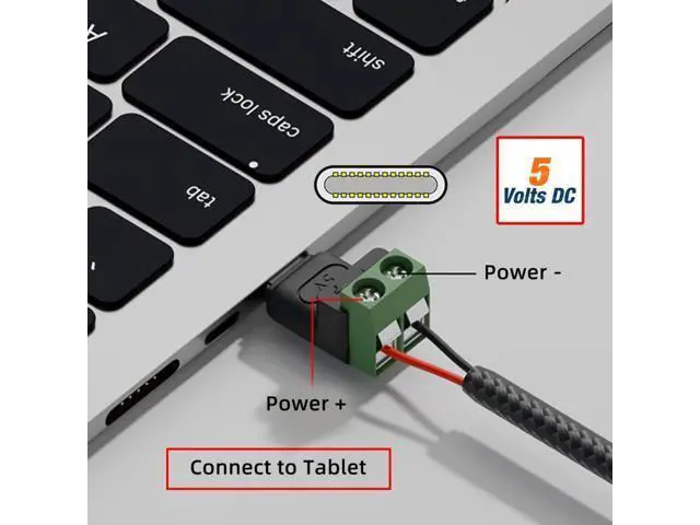 Alt view image 6 of 7 - Vszerda 5pcs/Set 2Pin Terminal Input to Type-C Male Plug Output Connector Fast Charge Adapter DIY OEM Repair Solderless Connector DC 5V USB2.0 Power